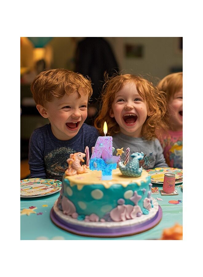 يُسلِّم شموع عيد ميلاد بطابع حورية البحر، لوازم حفلات أعياد الميلاد اللامعة للفتيات، ديكورات حفلات الذكرى السنوية (بطابع حورية البحر، رقم 4) - Image 3