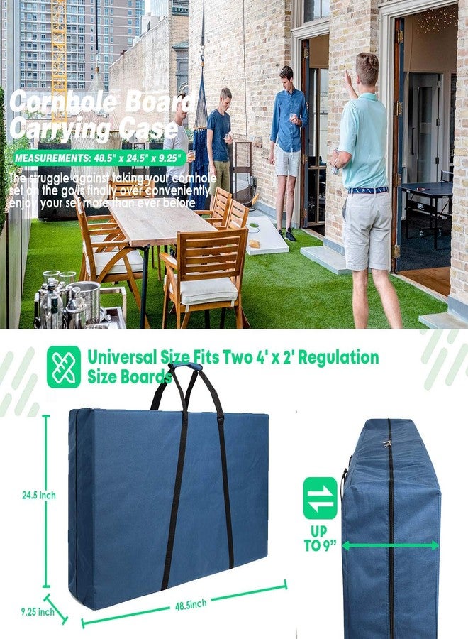 MERALIAN Padded Cornhole Carrying Case | Store & Transport Cornhole Board, Heavy Duty Board Carrying Bag with Adjustable Shoulder Strap. (4' x 2' Blue/Padded) - Image 4