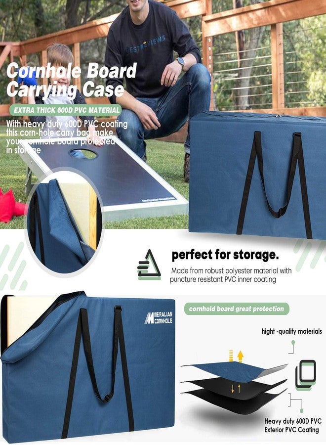 MERALIAN Padded Cornhole Carrying Case | Store & Transport Cornhole Board, Heavy Duty Board Carrying Bag with Adjustable Shoulder Strap. (4' x 2' Blue/Padded) - Image 3