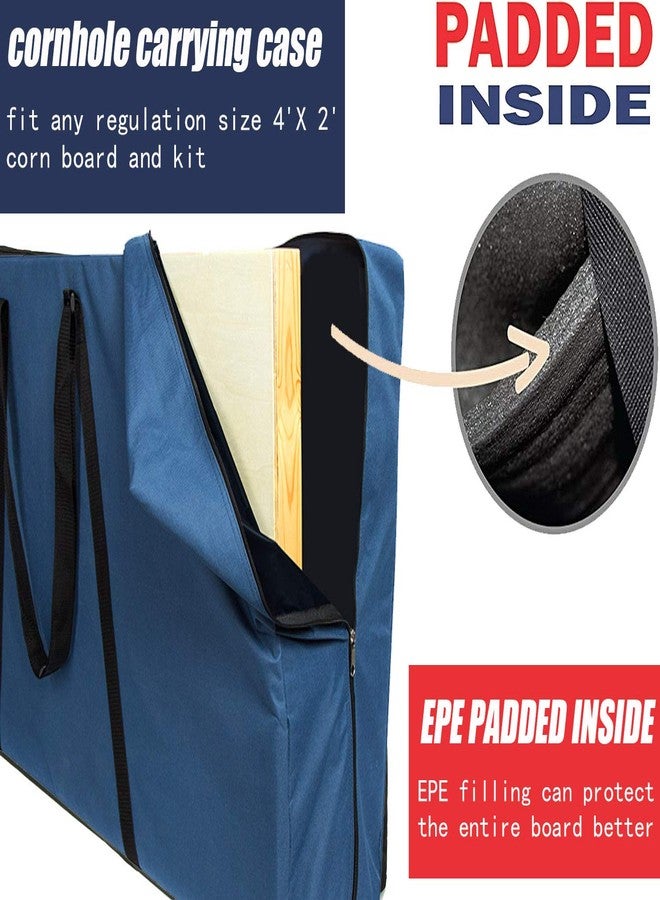 MERALIAN Padded Cornhole Carrying Case | Store & Transport Cornhole Board, Heavy Duty Board Carrying Bag with Adjustable Shoulder Strap. (4' x 2' Blue/Padded) - Image 2