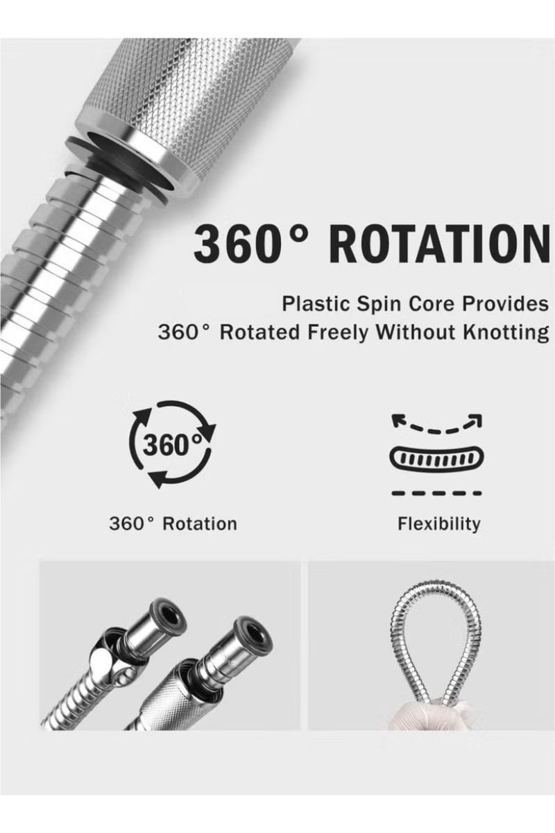 ترينفي خرطوم دش من الفولاذ المقاوم للصدأ بطول 1.5 متر - رأس دش مرن مضاد للالتواء بزاوية 360 درجة، خرطوم بيديه عالمي، خرطوم شطاف، موصل دش محمول عالي الضغط، أنبوب دش بديل للحمام والمرحاض ومسدس الرش واستخدامات النظافة الشخصية - Image 3