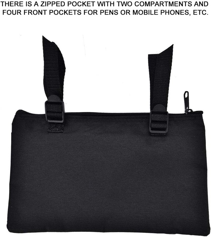 klarako Wheelchair Carry Bag for Arm Rest Pouch for Rollator Walkers Chairs and Knee Scooters Side Storage Organizer for Elderly Seniors Adults Lightweight and Heavy Duty Travel Tote(Black) - Image 3