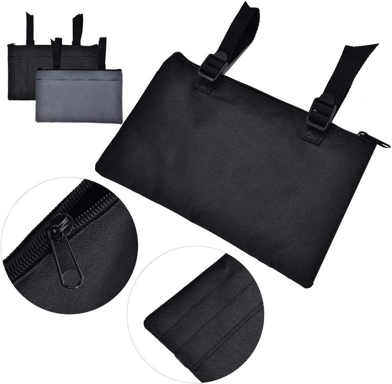 klarako Wheelchair Carry Bag for Arm Rest Pouch for Rollator Walkers Chairs and Knee Scooters Side Storage Organizer for Elderly Seniors Adults Lightweight and Heavy Duty Travel Tote(Black) - Image 4