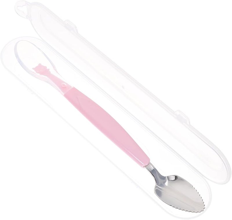304 Stainless Steel Baby Spoon Set With Soft Silicone Scoop Dishwasher Safe Feeding Utensils Storage Box - Image 1