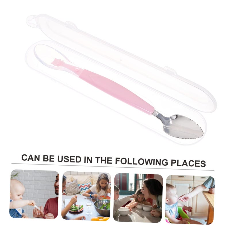 304 Stainless Steel Baby Spoon Set With Soft Silicone Scoop Dishwasher Safe Feeding Utensils Storage Box - Image 4