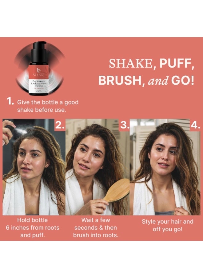Beauty by Earth Beauty by Earth Dry Shampoo Powder Spray for Women & Men, Non Aerosol Volumizing & Clarifying Powder, USA Made with Clean Ingredients & Biotin for Light, Brunette & Dark Hair - Travel Size Friendly - Image 3