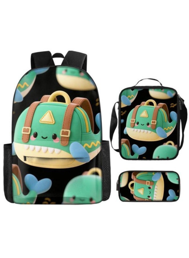 Bright Li Fire Unlock the new fashion of childish fun! Three-piece set of bags, cartoon elements for children and teenagers (students, children, friends' outings, mountain climbing, schooling, etc. can be used) - 116 - Image 2