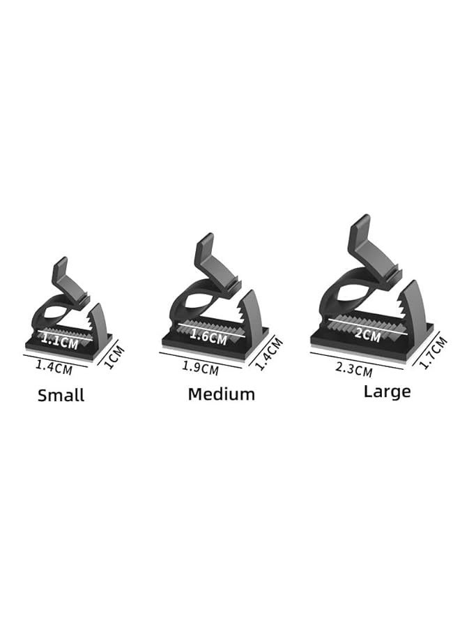 GJT 50Pcs 3 Sizes Adjustable Multipurpose Self-Adhesive Cable Clips,Wire Clips,Car Cable Organizer,Cable Holder for Office and Home Black (L) - Image 2