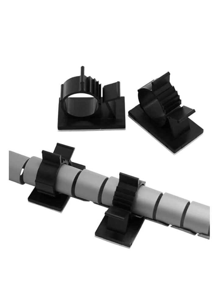 GJT 50Pcs 3 Sizes Adjustable Multipurpose Self-Adhesive Cable Clips,Wire Clips,Car Cable Organizer,Cable Holder for Office and Home Black (L) - Image 3