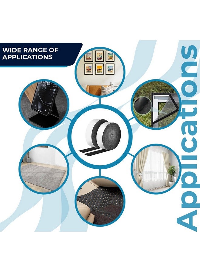 LifeKrafts Self Adhesive Hook and Loop Tape Roll - 10 Meters x 50mm Width, Black Color | Strong Industrial-Grade Sticky Back Fastener Tape with Durable Adhesive | Heavy Duty Mounting Tape for Stationery, Pictures, Tools, Crafts, Home, School, and Office Applications - Image 5