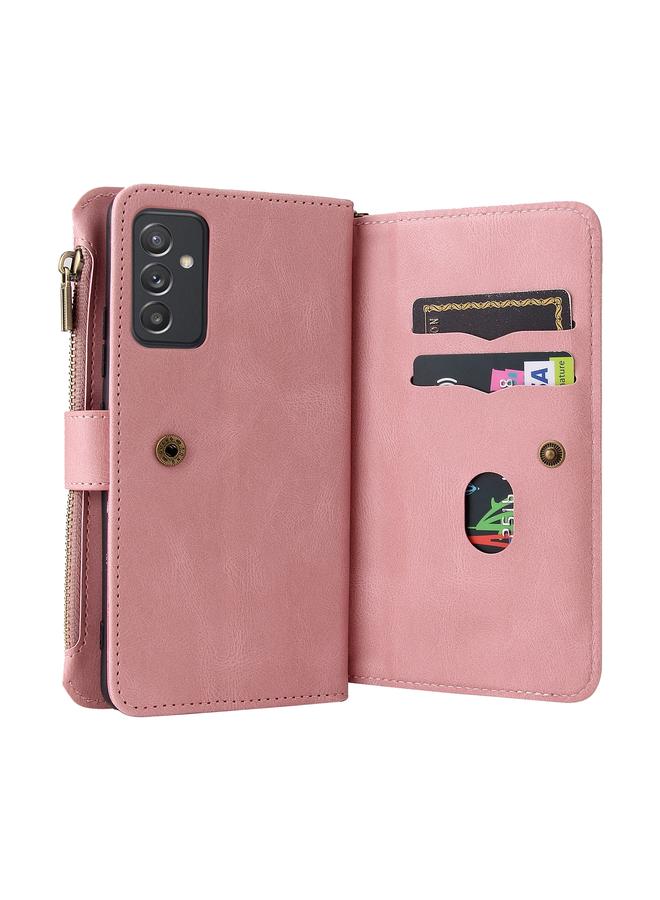 اس-توب جراب لهاتف Samsung Galaxy A82 5G مصنوع من جلد البولي يوريثان الحراري مع حامل وفتحة لـ 15 بطاقة ومحفظة وجيب بسحاب وحبل تثبيت - Image 5