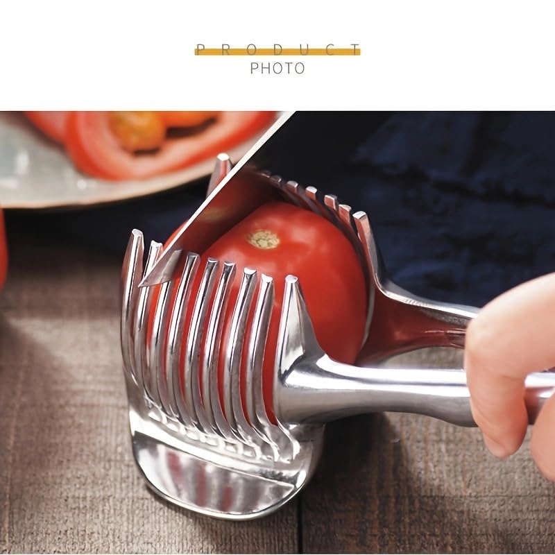 Choxila Lemons Holder for Slicing â€“Aluminum alloy Tomato Slicer Tool for Home Use, Multi-Purpose Vegetable Holder for Onionï¼ŒPotatoes, Tomatoes & Slicing - Image 5