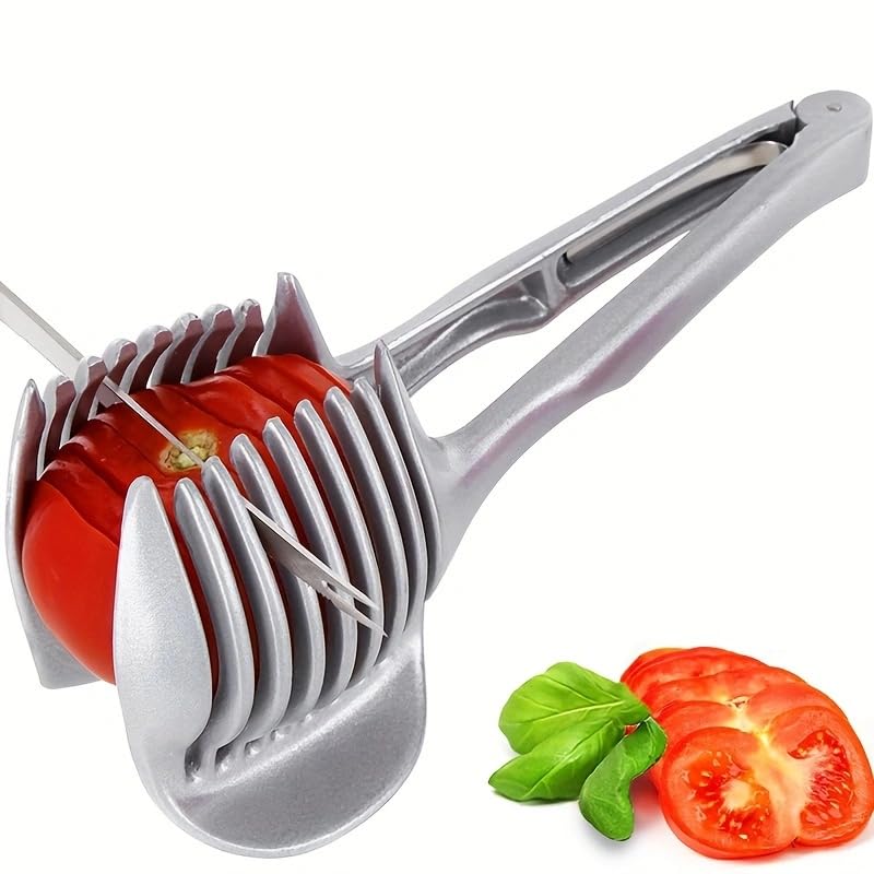 Choxila Lemons Holder for Slicing â€“Aluminum alloy Tomato Slicer Tool for Home Use, Multi-Purpose Vegetable Holder for Onionï¼ŒPotatoes, Tomatoes & Slicing - Image 3