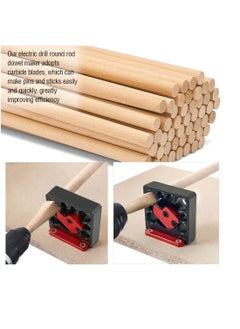 Excefore Electric Drill Milling Dowel Round Rod Auxiliary Tool, 8 Holes Adjustable High Speed Carbide Inserts Dowel Maker, 8mm to 20mm Dowel Maker Jig, for Wooden Rods Sticks Woodworking (6 Pcs)  - Image 5