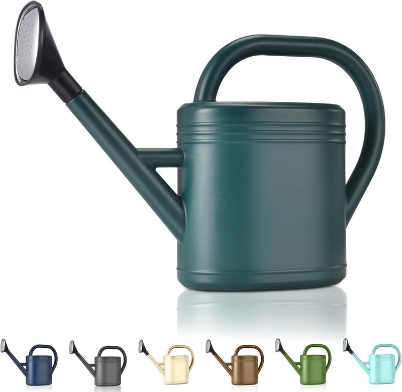 NERUB Watering Can 1 Gallon for Indoor Plants, Garden Watering Cans Outdoor Plant House Flower, Gallon Watering Can Large Long Spout with Sprinkler Head (Green) - Image 1