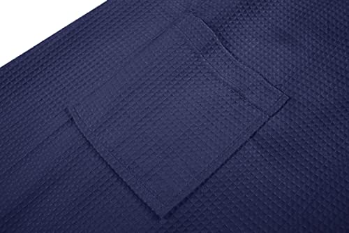 sunshinemall Women's Lightweight Bath Shower Wrap Waffle Spa Robes Bathrobe Quick Dry Cover Up with Adjustable Closure, Navy, Small/Medium - Image 5