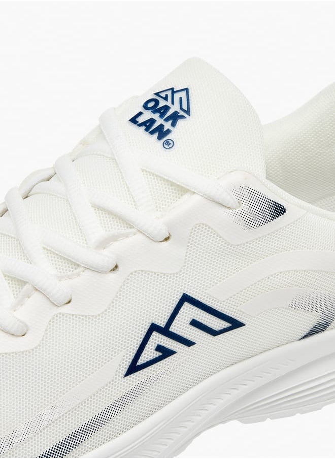 Men Logo Print Sports Shoes with Lace-up Closure