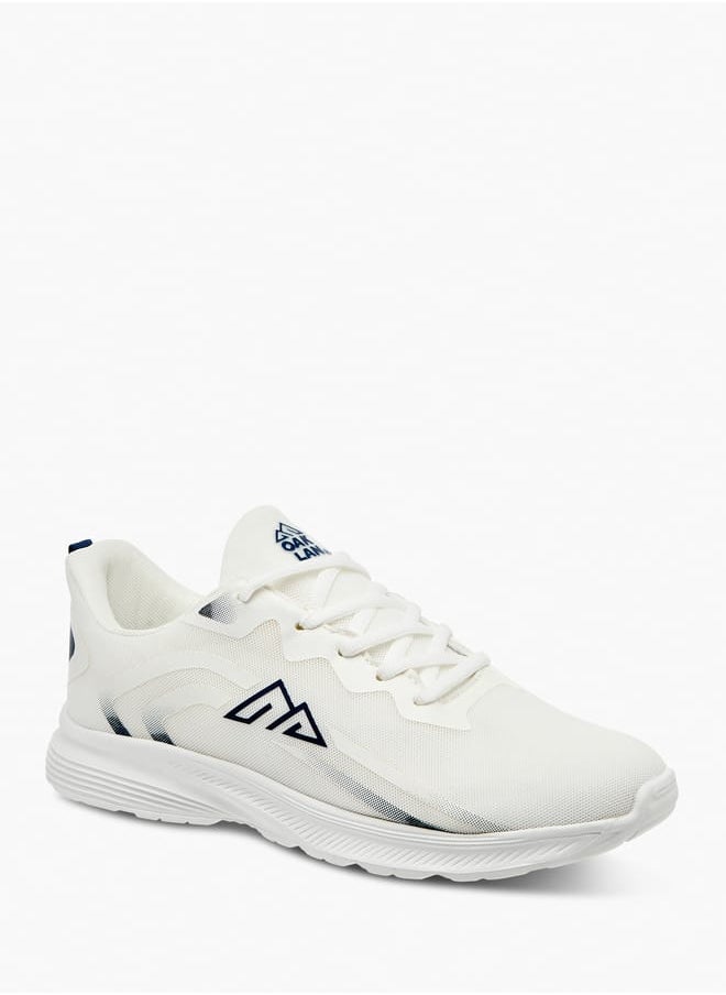Men Logo Print Sports Shoes with Lace-up Closure