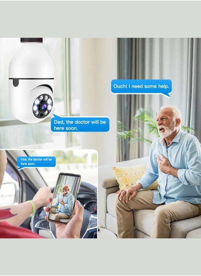 ELTRAZONE (Pack of 3) Wifi Surveillance Light Bulb Camera Full Color Night Vision Automatic Human Tracking Zoom Indoor Security Monitor - Image 3