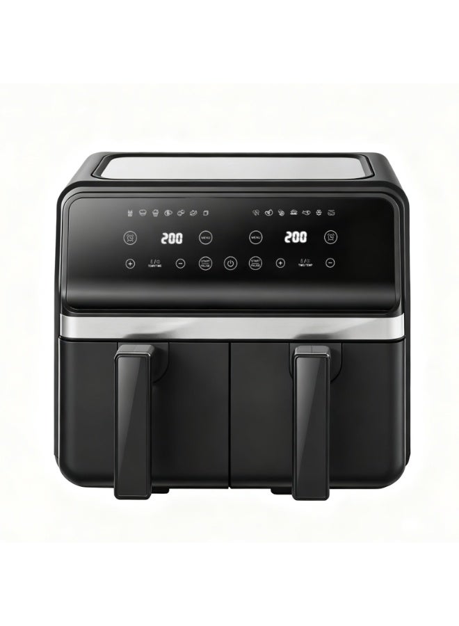 الحلم قلاية هوائية مزدوجة 8 لتر، تحكم مستقل مزدوج، شاشة رقمية مع 14 برنامج ذكي، مؤقت 24 ساعة، سلال غير لاصقة مع نافذة عرض، 2200 واط - أسود - Image 5