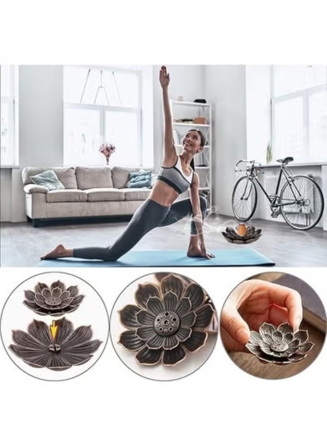 Incense burner holder for sticks with a 6-hole design, decorative multi-purpose incense burner for home, office and living room made of durable metal (small 6 cm) - Image 5