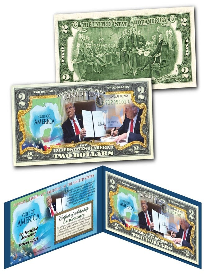 Merrick Mint Gulf of America Donald Trump - 1st Ever Gulf of America Day $2 Bill Collectible Display and Certificate - Image 2