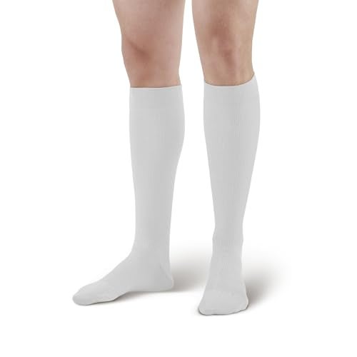 Ames Walker AW Style 111 Cotton 20-30 mmHg Firm Compression Knee High Socks Black Medium - Image 3