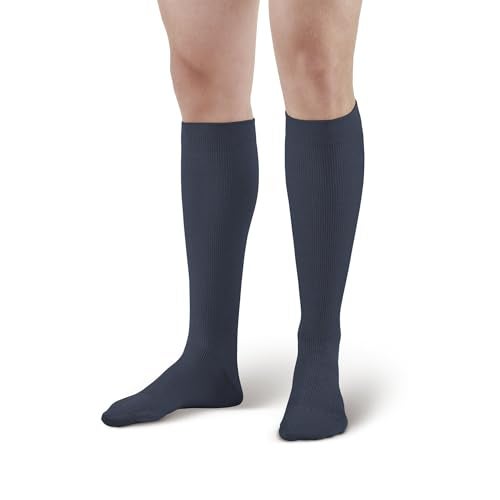 Ames Walker AW Style 111 Cotton 20-30 mmHg Firm Compression Knee High Socks Black Medium - Image 2