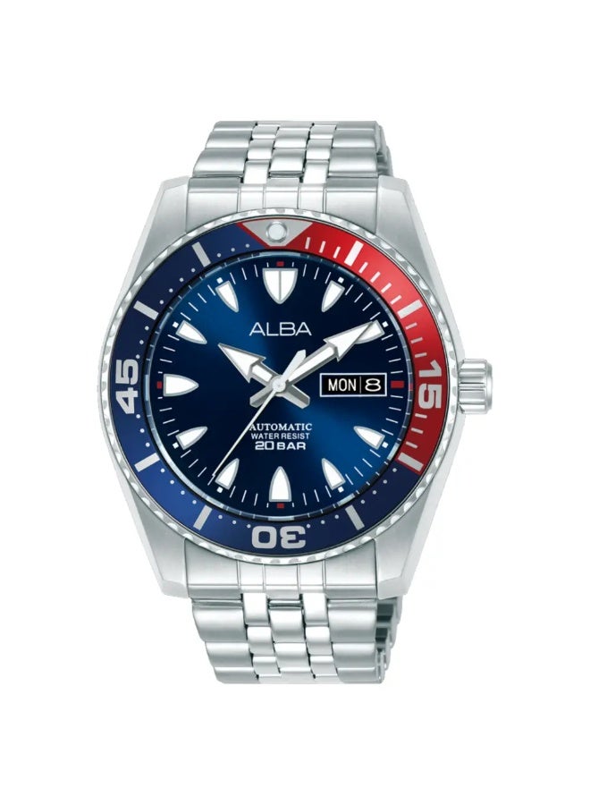 Alba Active Sports AL4761X1 Automatic Men's Watch | Blue Dial | Stainless Steel Bracelet | Day-Date | 200M Water Resistant - Image 1