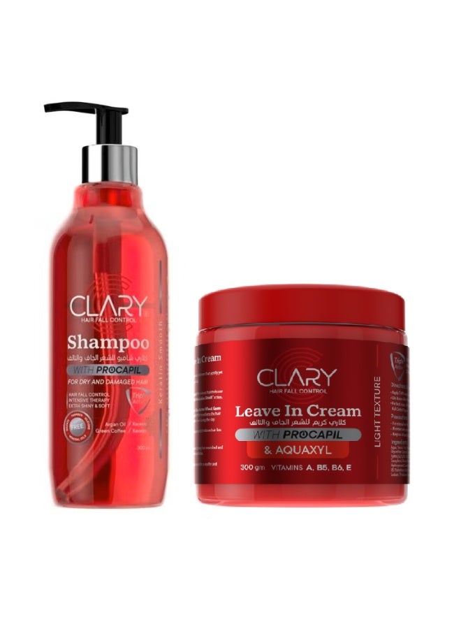 Clary Hair Fall Control Shampoo 300 ml + Leave In Cream 300 ml - Image 1