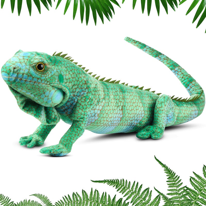 Syhood Lizard Stuffed Animals 37.4'' Realistic Plush Toy Lizard Toy Soft Plush Reptile Gift for Boys Girls Animal Lovers Birthday Easter(Iguana) - Image 1