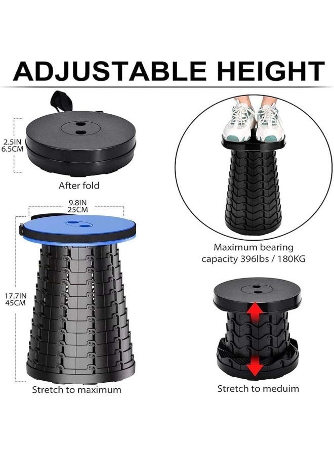 Panvil Portable Outdoor Collapsible Stool – Adjustable Lightweight Retractable Plastic Seat for Camping, Picnic, Fishing, Hiking & Travel - Image 5