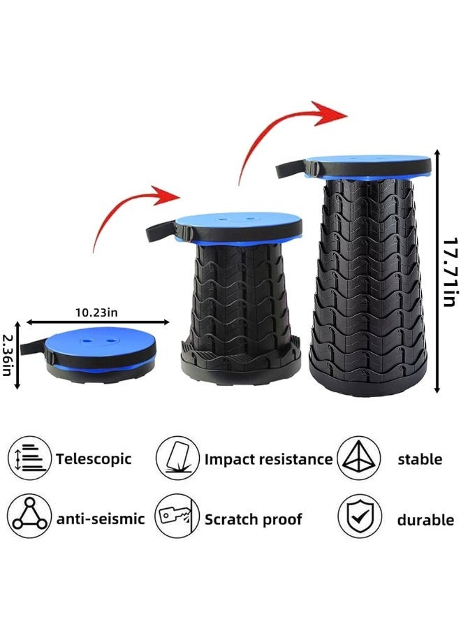 Panvil Portable Outdoor Collapsible Stool – Adjustable Lightweight Retractable Plastic Seat for Camping, Picnic, Fishing, Hiking & Travel - Image 3