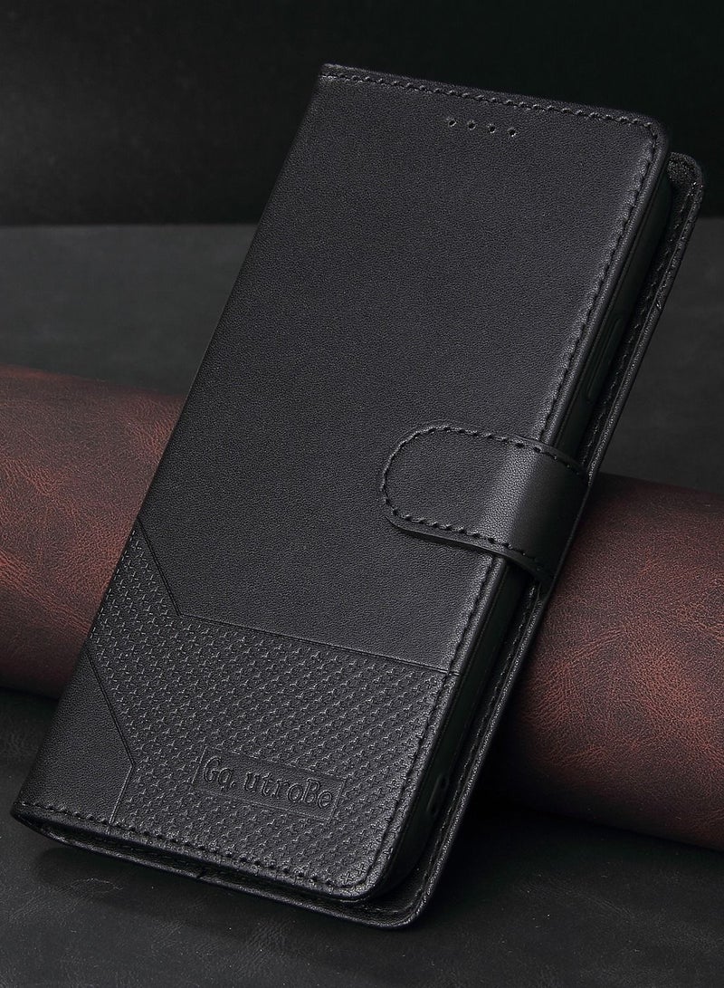 Suteni Flip Cover Leather Protective Hidden Card Slots Phone Case for iPhone - Image 1