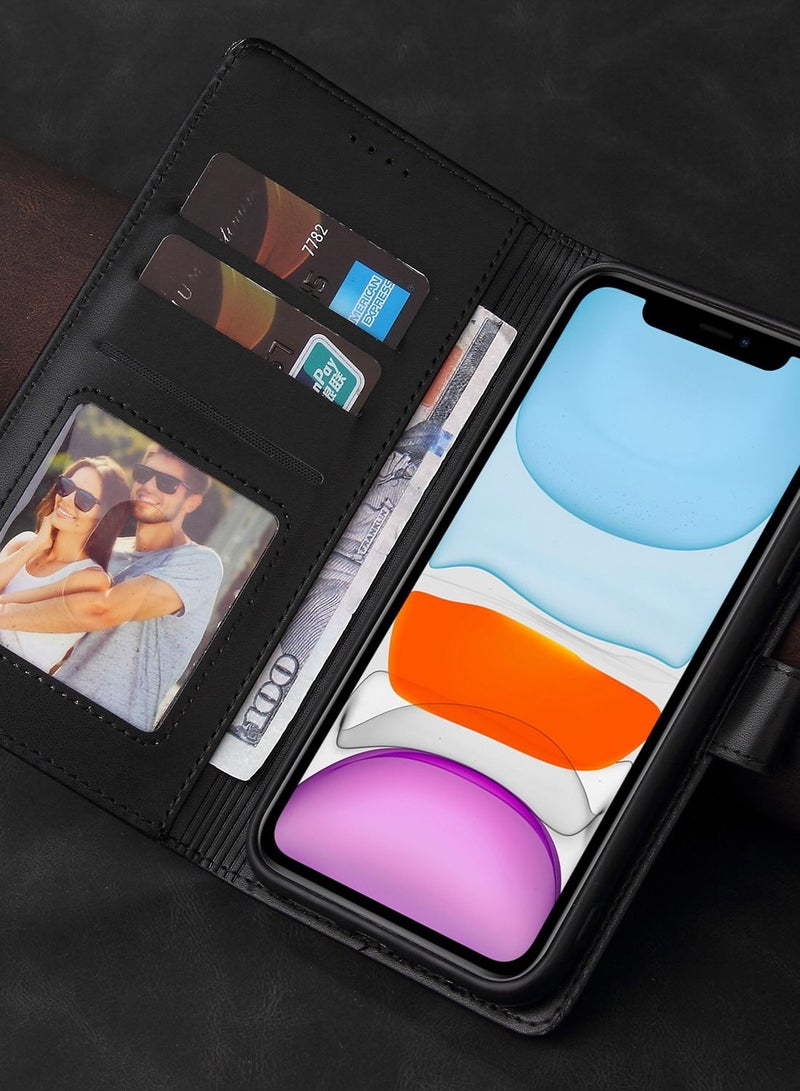 Suteni Flip Cover Leather Protective Hidden Card Slots Phone Case for iPhone - Image 3