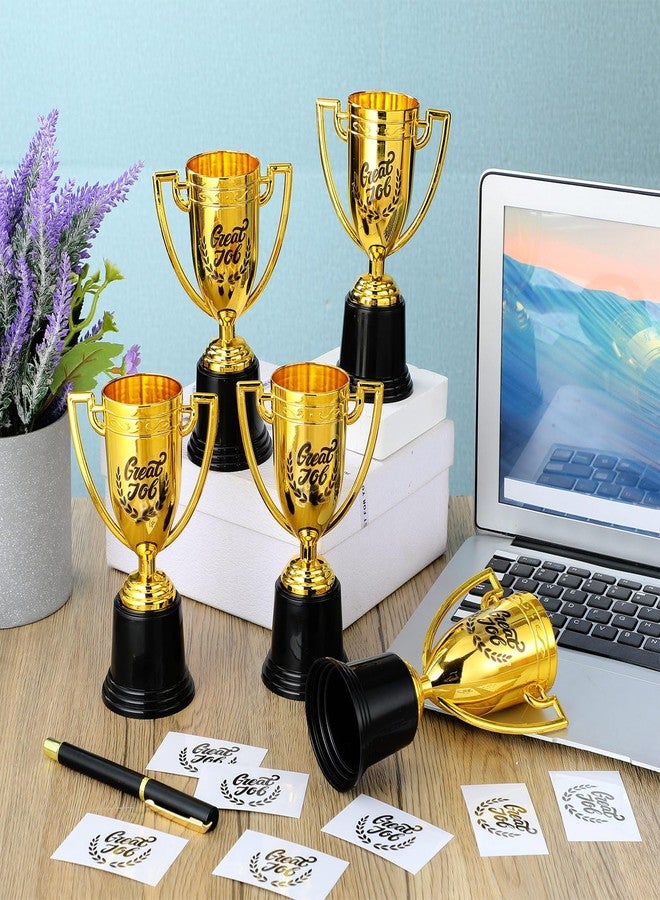 Misdary 12 Pack 6.3 Inch Gold Trophy Award Bulk Great Job Plastic DIY Trophy Award Athlete Employee Appreciation Gifts for Thank You Teacher Volunteer Men Women Rewards - Image 4