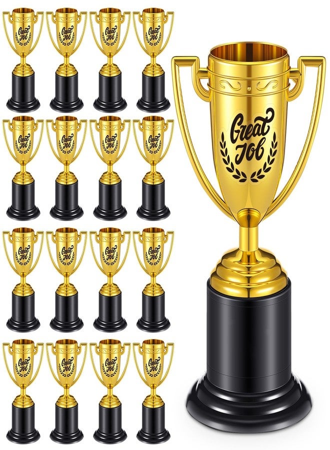 Misdary 12 Pack 6.3 Inch Gold Trophy Award Bulk Great Job Plastic DIY Trophy Award Athlete Employee Appreciation Gifts for Thank You Teacher Volunteer Men Women Rewards - Image 1