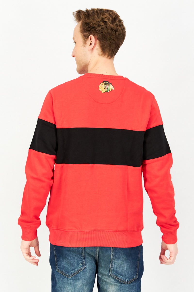 NHL Men Crew Neck Long Sleeves Graphic Print Sweatshirt, Red - Image 3