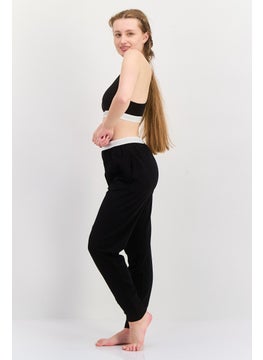 French Connection Women 2 Pcs Brand Logo Top And Pajama Bottom Sets, Black  - Image 3