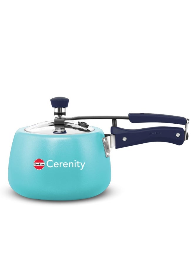 هوكينز Hawkins Cerenity 3L Pressure Cooker | Ceramic Coated Body | Contura Shaped | Induction & Gas Compatible | Cook Rice, Dal & Curries | ISI Certified | 5 Year Guarantee | Sea-Salt Aqua (ICU30) - Image 1