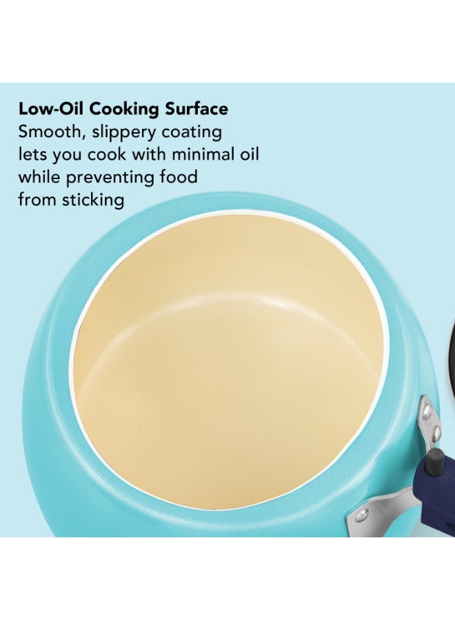 هوكينز Hawkins Cerenity 3L Pressure Cooker | Ceramic Coated Body | Contura Shaped | Induction & Gas Compatible | Cook Rice, Dal & Curries | ISI Certified | 5 Year Guarantee | Sea-Salt Aqua (ICU30) - Image 3