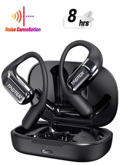 سماعات أذن لاسلكية R18 Airvibe مفتوحة الأذن مع خاصية إلغاء الضوضاء (ENC) - وقت تشغيل 8 ساعات مع بلوتوث 5.3 - سماعات أذن ستيريو HiFi - 4 ميكروفونات واضحة للمكالمات الرياضية - للتمرين وصالة الألعاب الرياضية - متوافقة مع iPhone وAndroid