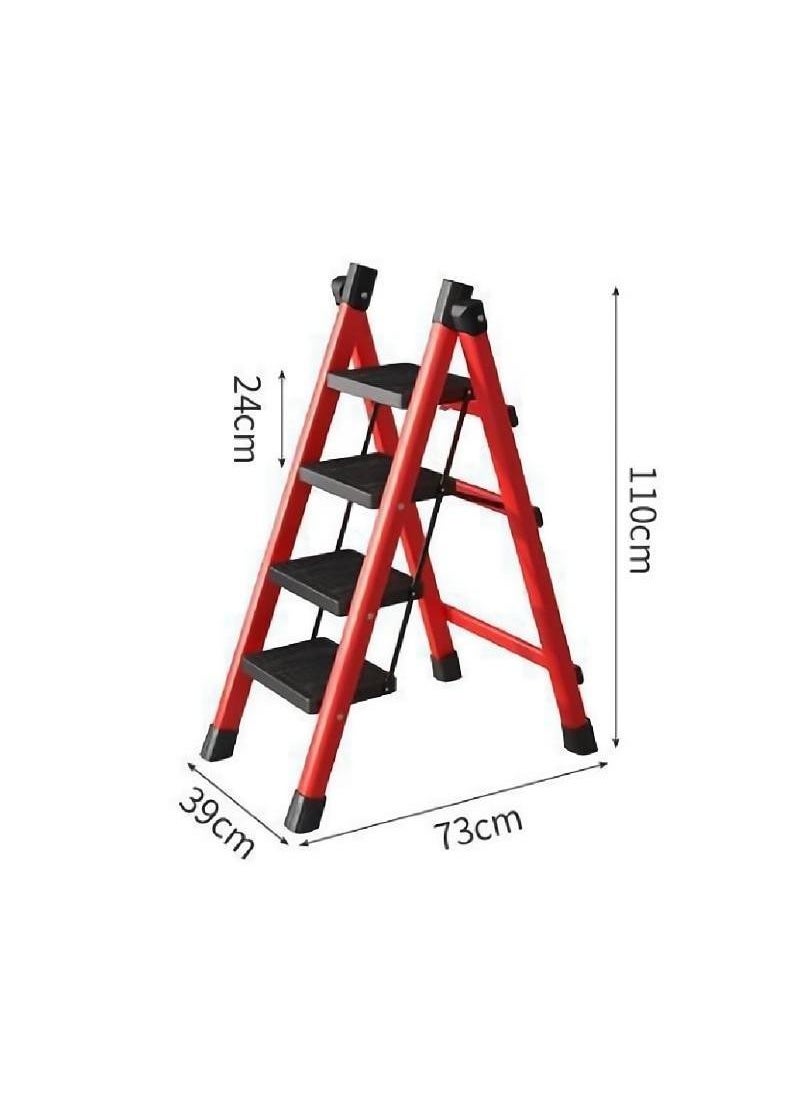 Y&D - Multipurpose Step Ladder Folding Ladder With Anti-Slip Pedal Folding Step Stool Portable Lightweight Foldable Stepladder For Home Kitchen Library Office 4 Step - Image 1