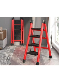 Y&D Multipurpose Step Ladder Folding Ladder With Anti-Slip Pedal Folding Step Stool Portable Lightweight Foldable Stepladder For Home Kitchen Library Office 4 Step  - Image 3