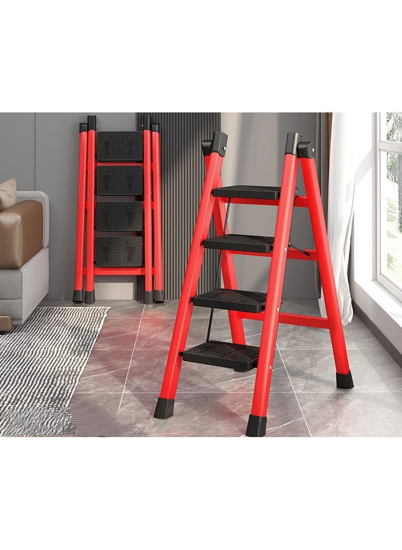 Y&D - Multipurpose Step Ladder Folding Ladder With Anti-Slip Pedal Folding Step Stool Portable Lightweight Foldable Stepladder For Home Kitchen Library Office 4 Step - Image 1