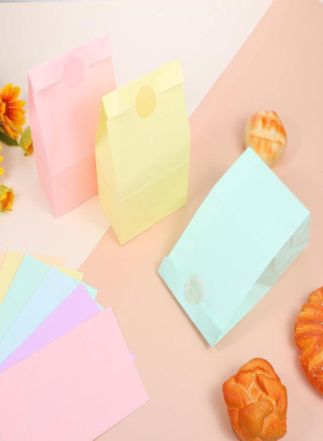 AojSup 72 Pcs Pastel Party Favor Bags with 72 Stickers - 5.1 x 3.1 x 9.4 Inch Pastel Paper Bags for Birthday, Wedding Favors, Candy Treat Goodie Bag in 6 Colors - Image 5
