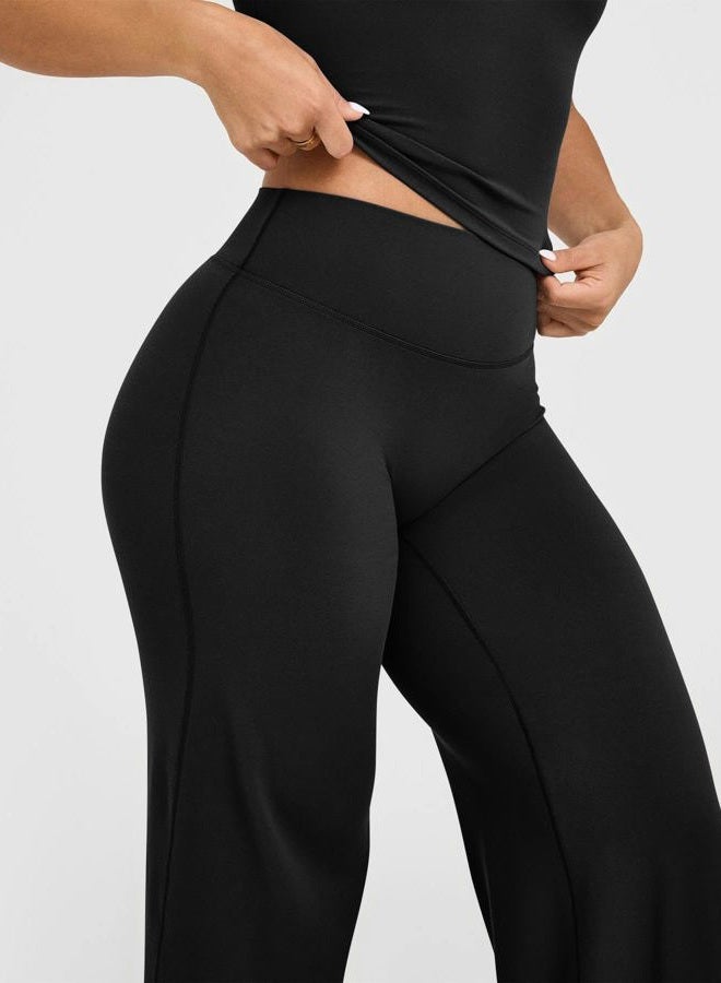 OQQ Yoga Pants Women High Waist Stretch Casual Soft Straight Leg Bottoms, Black, Medium Extra Long - Image 5