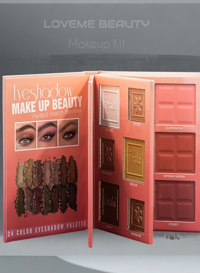 LOVEME BEAUTY PALETTE PROFESSIONAL MAKE UP EYESHADOW  BLUSHER  HIGHLIGHTER - Image 2