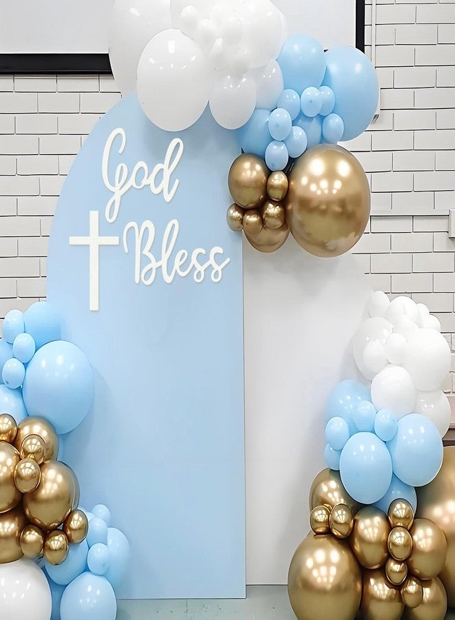 MASTRON God Bless Cross Sign for Backdrop - Felt Cross God Bless Baptism Party Backdrop for Boys Girls Baby Shower First Communion Confirmation Bautizo Decorations (God Bless-White) - Image 2