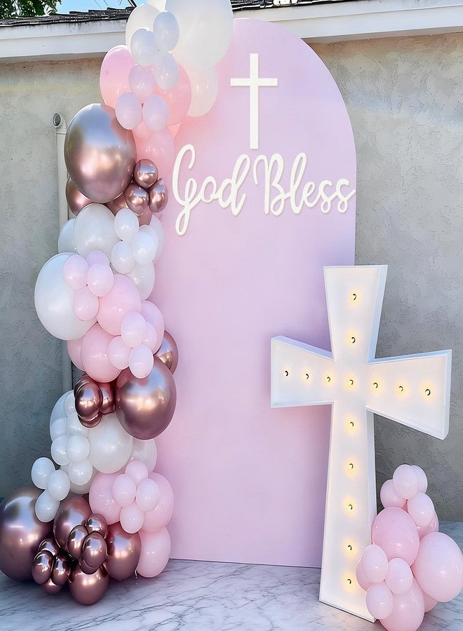 MASTRON God Bless Cross Sign for Backdrop - Felt Cross God Bless Baptism Party Backdrop for Boys Girls Baby Shower First Communion Confirmation Bautizo Decorations (God Bless-White) - Image 4